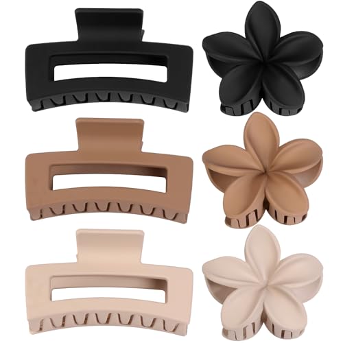 Pastel Hair Clip Set – 2 Styles: Rectangle & Flower Clips