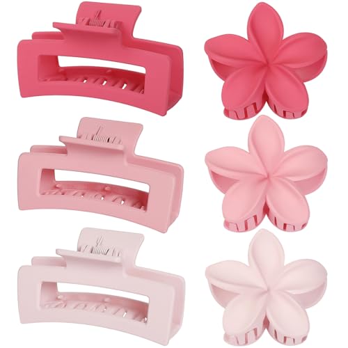 Pastel Hair Clip Set – 2 Styles: Rectangle & Flower Clips