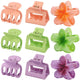 Plumeria-Inspired Hair Claw Clip Set – 9 Pack, Mixed Styles for Everyday & Vacation