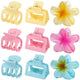 Plumeria-Inspired Hair Claw Clip Set – 9 Pack, Mixed Styles for Everyday & Vacation